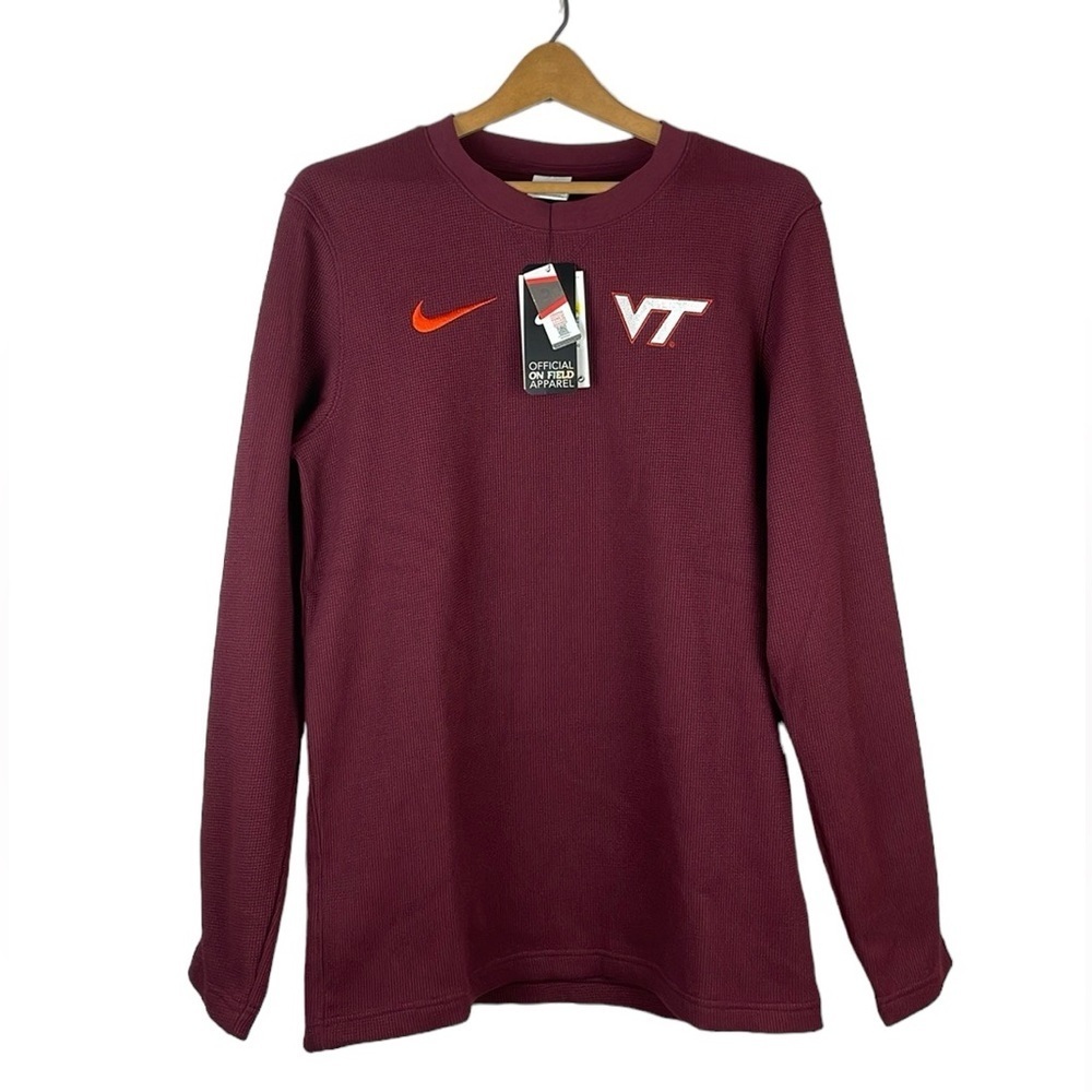 NWT Nike Virginia Tech Men Official On Field Apparel Long Sleeve Shirt SZ S